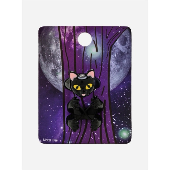 NWT Hot Topic Black Cat Ring Stack | New 3 Piece Jewelry Enamel Style Rings - Picture 2 of 4